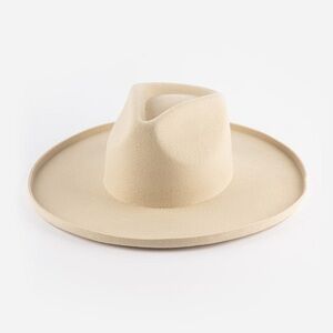 Gigi Pip Amelia Pencil Brim Fedora Hat Cream